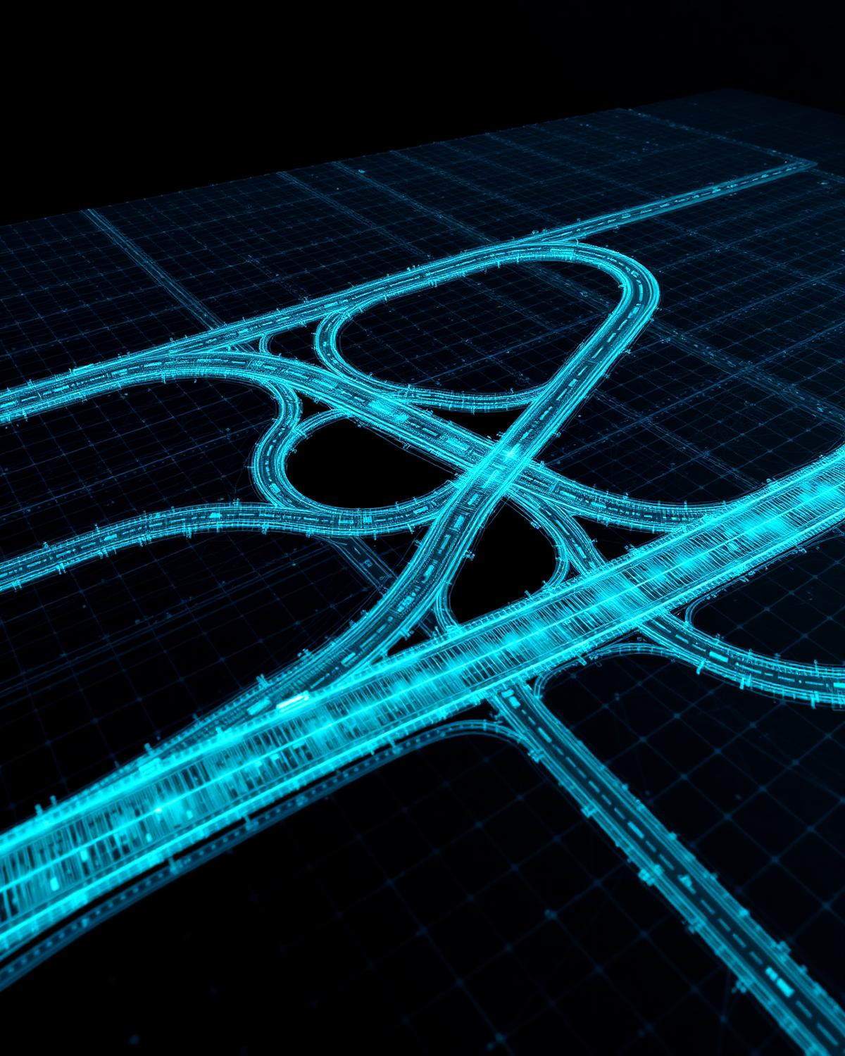 Nuage de points LiDAR d'un échangeur routier - visualisation technique